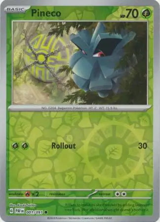 Paldean Fates Pineco #1/91 reverse holo