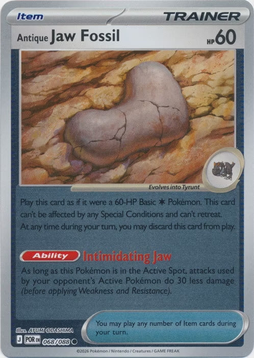 Perfect Order Antique Jaw Fossil #068 reverse holo