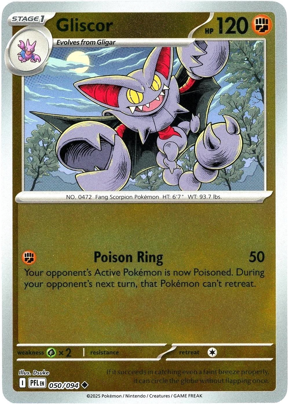 Phantasmal Flames Gliscor #050/94 Reverse Holo