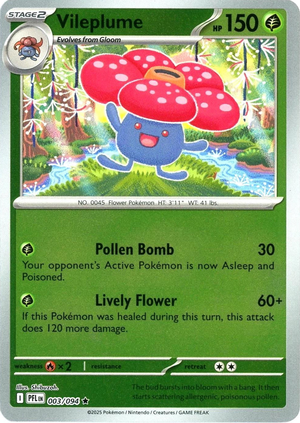Phantasmal Flames Vileplume #003/94 Reverse Holo