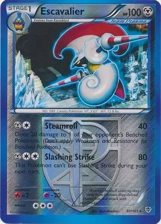 Plasma Blast Escavalier #61/101 reverse holo