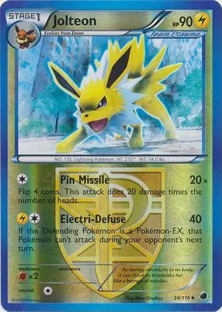 Plasma Freeze Jolteon #34/116 reverse holo