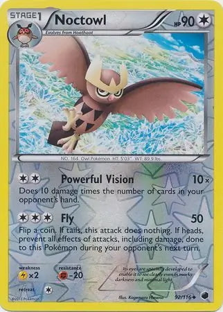 Plasma Freeze Noctowl #92/116 reverse holo