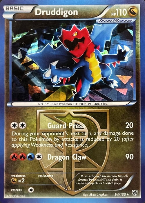 Plasma Storm Druddigon #94/135 Cracked Ice Holo