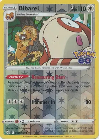 Pokémon Go Bibarel #60/78 reverse holo