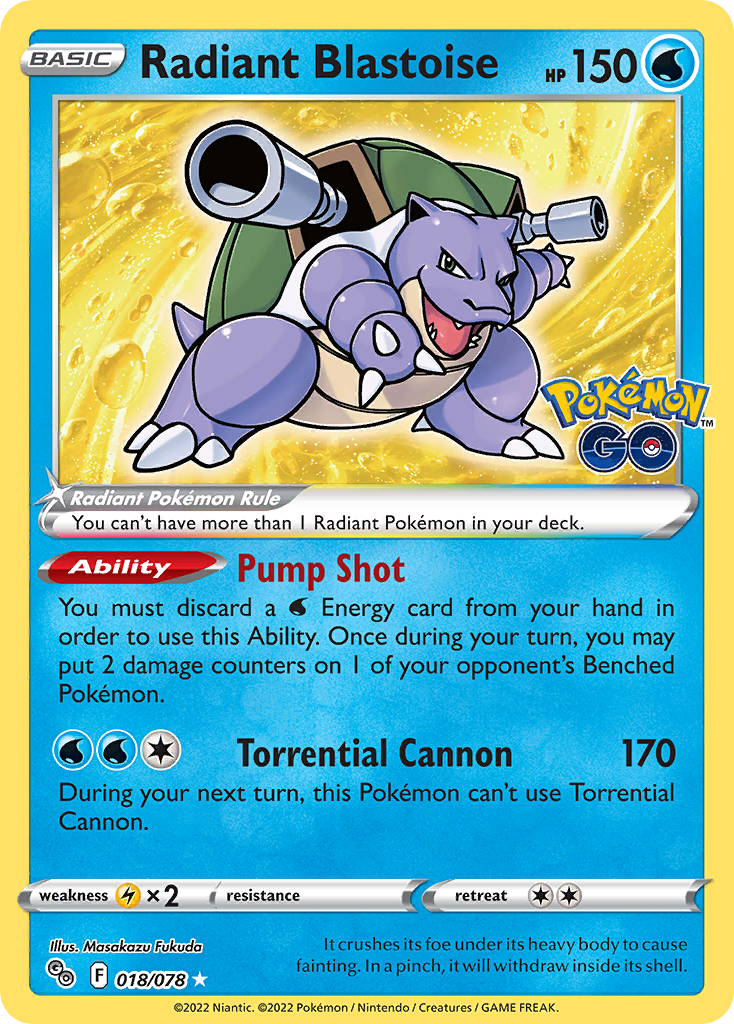 Pokémon Go Radiant Blastoise #18/78