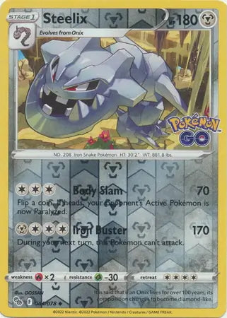 Pokémon Go Steelix #44/78 reverse holo