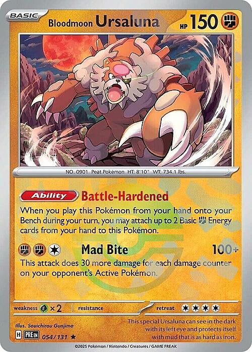 Prismatic Evolutions Bloodmoon Ursaluna #054/131 Pokéball