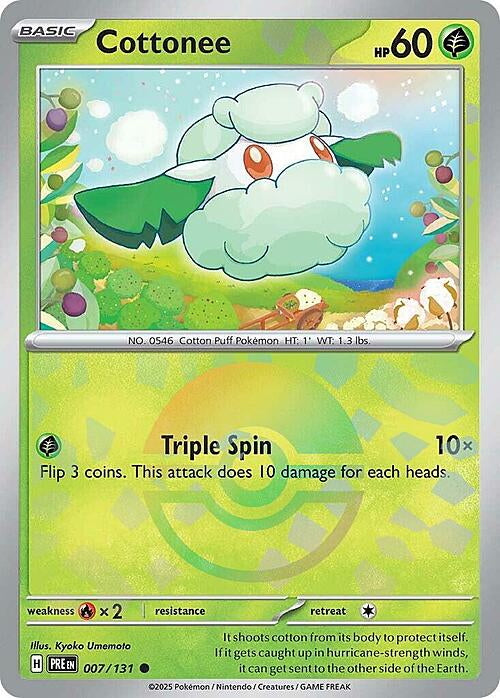 Prismatic Evolutions Cottonee #007/131 Pokéball