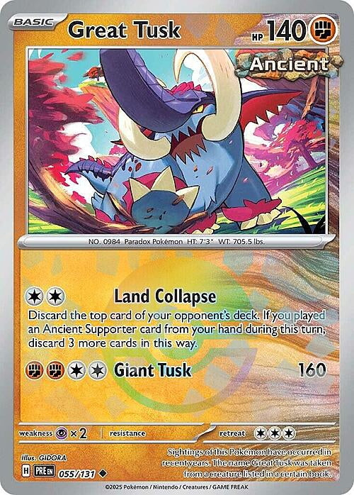 Prismatic Evolutions Great Tusk #055/131 Pokéball