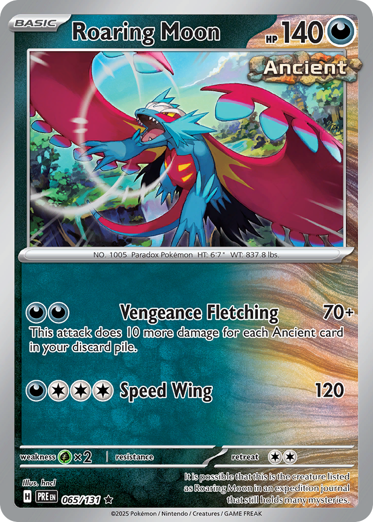 Prismatic Evolutions Holo Roaring Moon #065/131