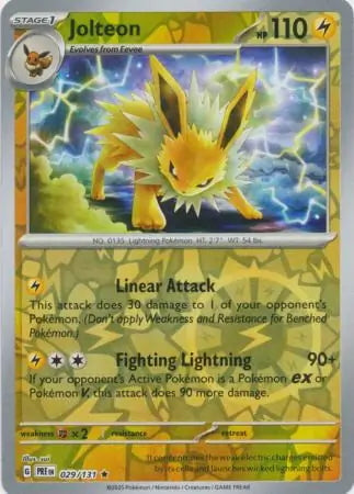 Prismatic Evolutions Jolteon #029/131 reverse holo