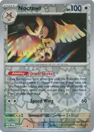 Prismatic Evolutions Noctowl #078/131 reverse holo