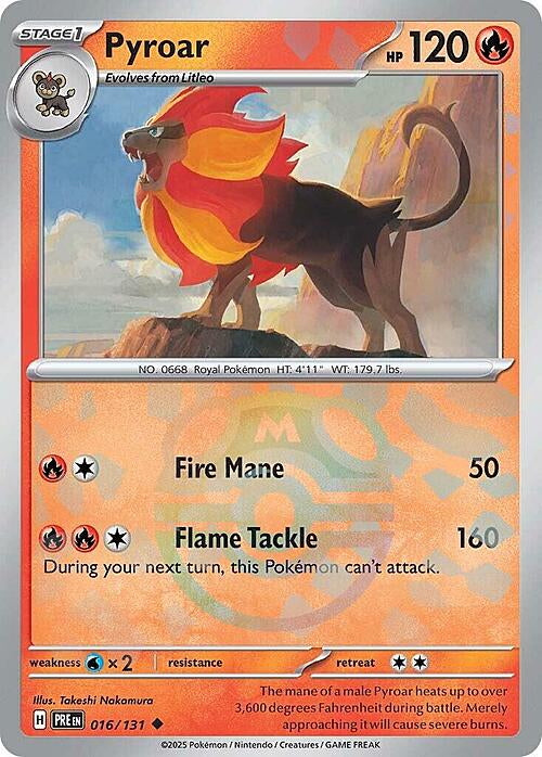Prismatic Evolutions Pyroar #016/131 Masterball