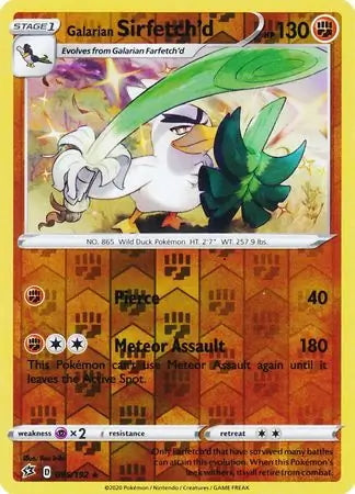Rebel Clash Galarian Sirfetch’d #95/192 reverse holo
