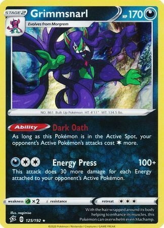Rebel Clash Holo Grimmsnarl #125/192