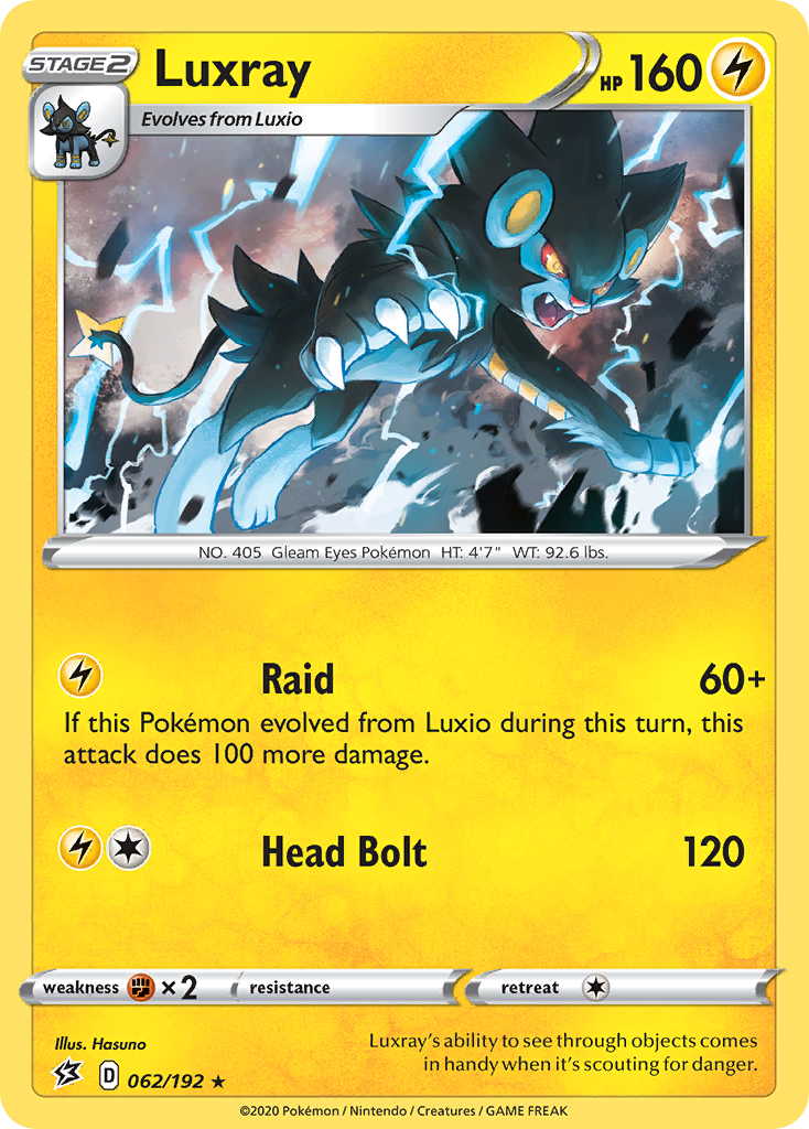 Rebel Clash Non - Holo Luxray #62/192