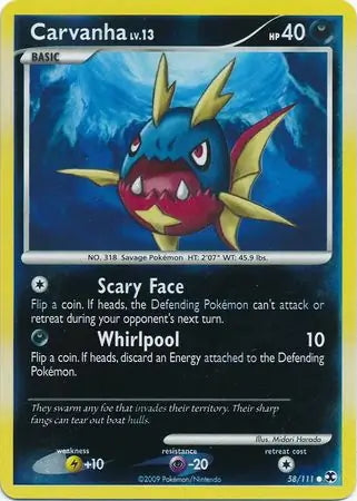 Rising Rivals Carvanha #58/111 reverse holo