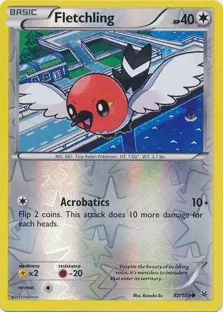 Roaring Skies Fletchling #82/108 reverse holo