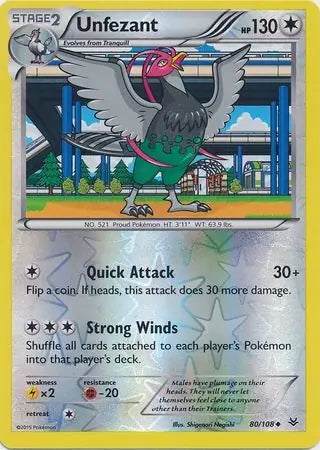 Roaring Skies Unfezant #80/108 reverse holo
