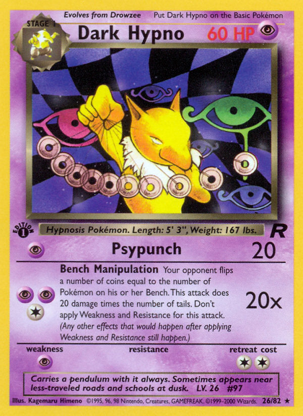 Rocket set Non Holo Dark Hypno #26/82 first edition