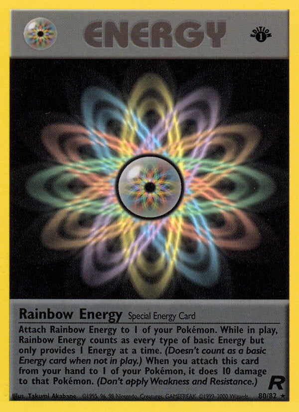Rocket set Non Holo Rainbow Energy #80/82 first edition
