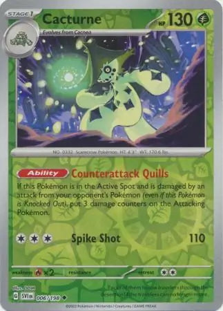 Scarlet & Violet Cacturne #6/198 reverse holo