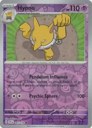 Scarlet & Violet Hypno #83/198 reverse holo