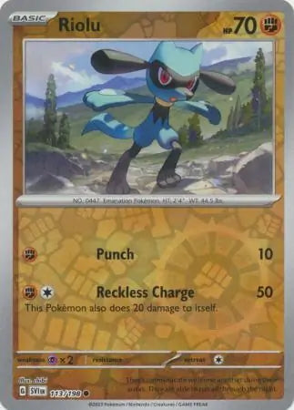 Scarlet & Violet Riolu #113/198 reverse holo