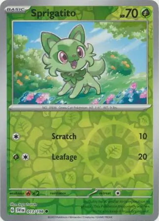 Scarlet & Violet Sprigatito #13/198 reverse holo
