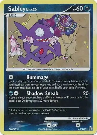 Secret Wonders Sableye #63/132 reverse holo