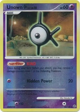 Secret Wonders Unown K #68/132 reverse holo