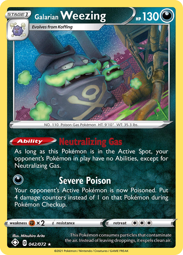 Shining Fates Holo Galarian Weezing #42/72