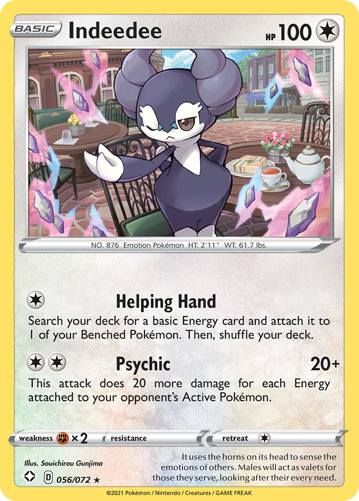 Shining Fates Non - Holo Indeedee #56/72