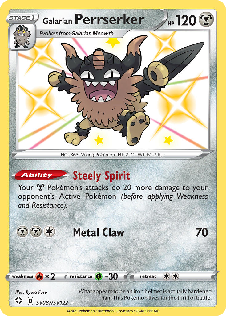 Shining Fates SV87/SV122 Galarian Perrserker