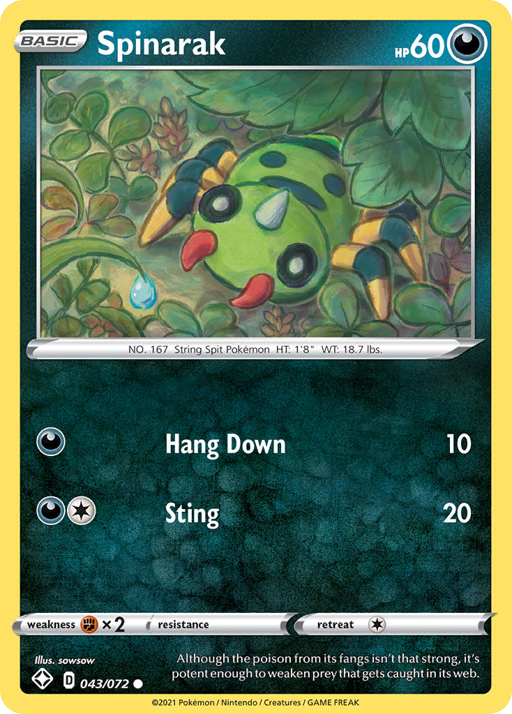 Shining Fates Spinarak #43/72