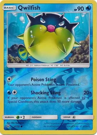 Shining Legends Qwilfish #21/73 reverse holo