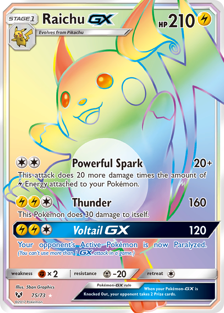 Shining Legends Raichu GX #75/73