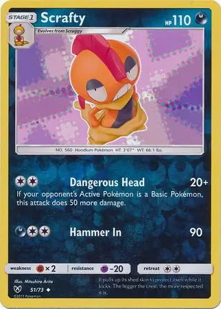 Shining Legends Scrafty #51/73 reverse holo