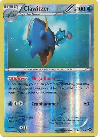 Steam Siege Clawitzer #34/114 reverse holo