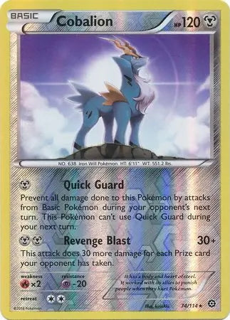 Steam Siege Cobalion #74/114 reverse holo