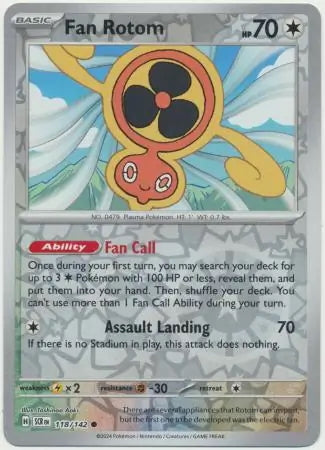 Stellar Crown Fan Rotom #118/142 reverse holo
