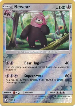 Sun & Moon Bewear #112/149 reverse holo