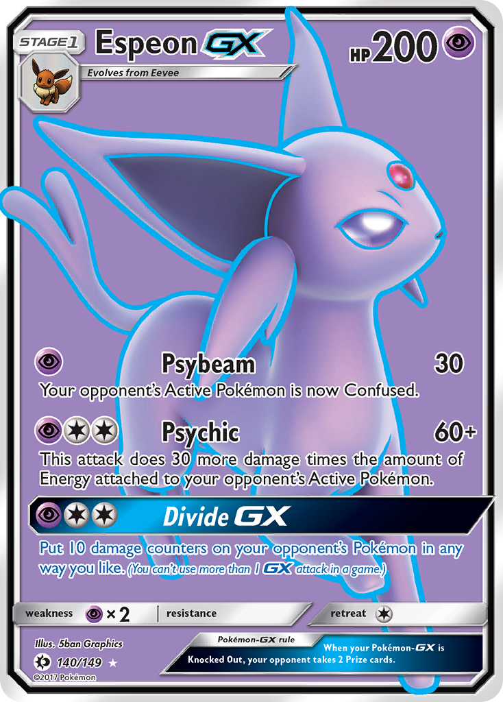 Sun & Moon Full Art Espeon GX #140/149