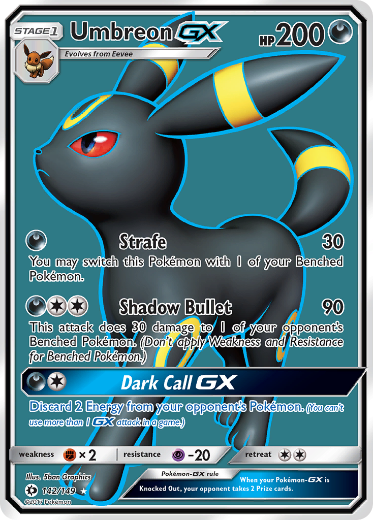 Sun & Moon Full Art Umbreon GX #142/149
