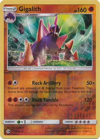 Sun & Moon Gigalith #71/149 reverse holo