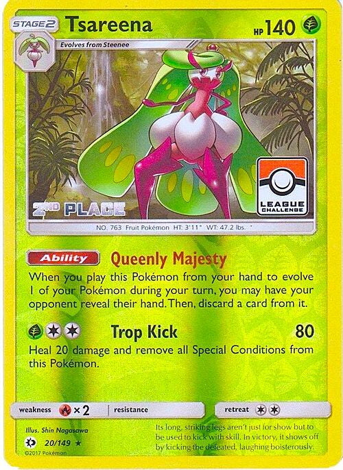 Sun & Moon Holo Tsareena #20 Second Place League Challange