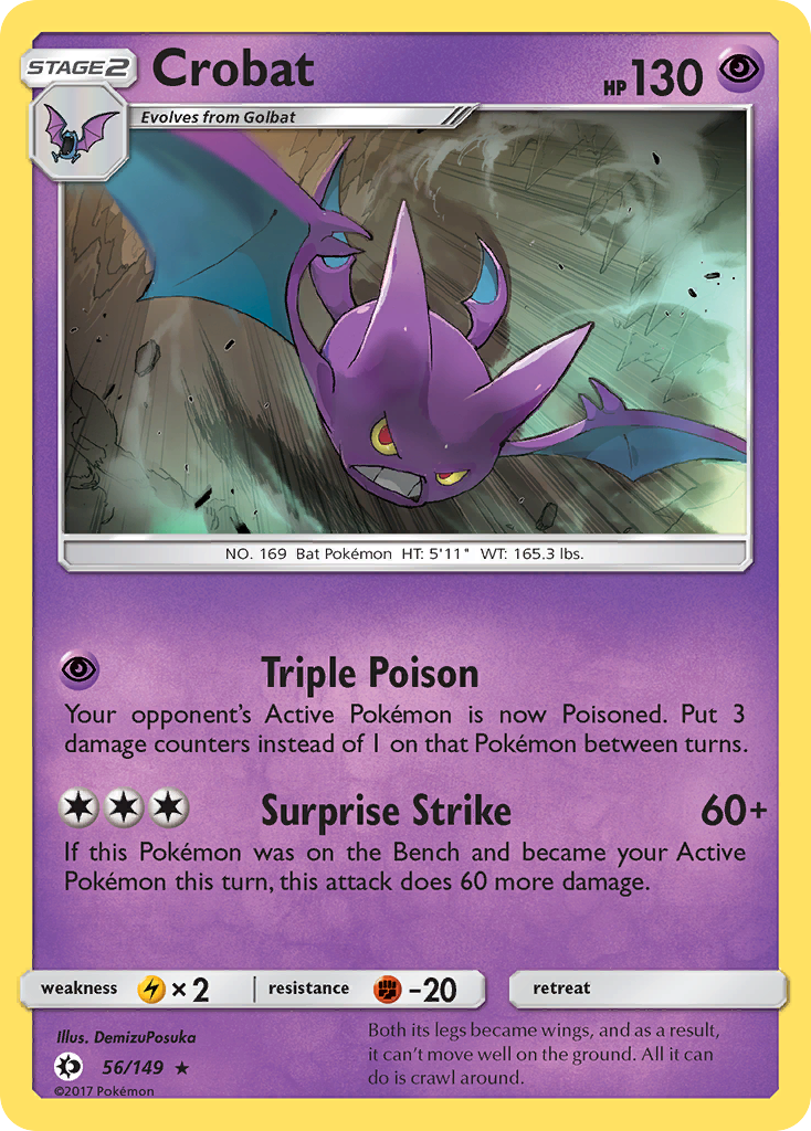 Sun & Moon Non - Holo Crobat #56/149