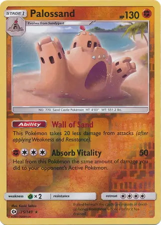 Sun & Moon Palossand #75/149 reverse holo