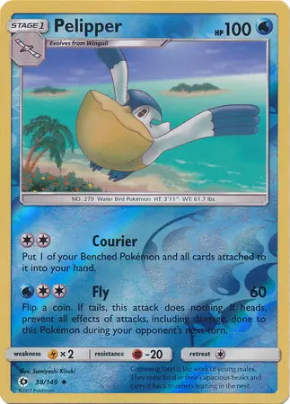 Sun & Moon Pelipper #38/149 reverse holo